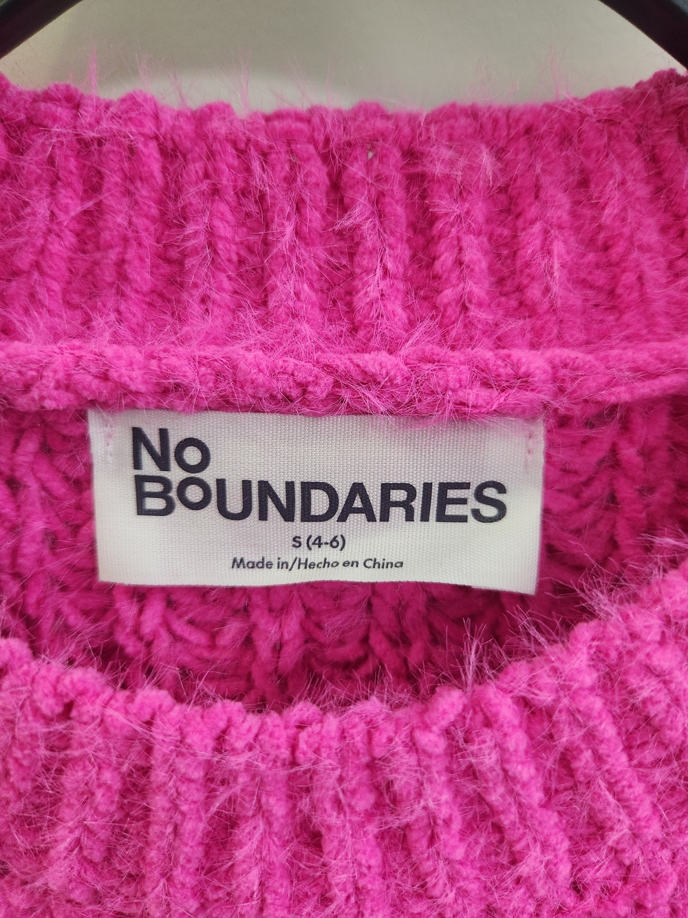 No Boundaries Hot Pink Cable Knit Crewneck Sweater Size (S 4-6) - Picture 7 of 8